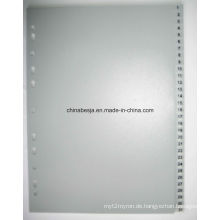 31 Seiten grau Farbe PP Index Teiler, chinesischer Hersteller von Index-Teiler, Porzellanfabrik von PP Index Teiler